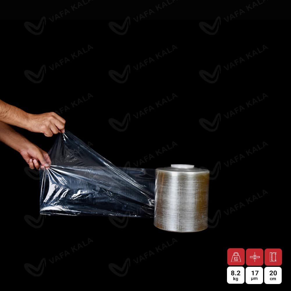 سلفون شیرینگ نرم عرض 20 سانت یک طرف باز-ضخامت 17 میکرون