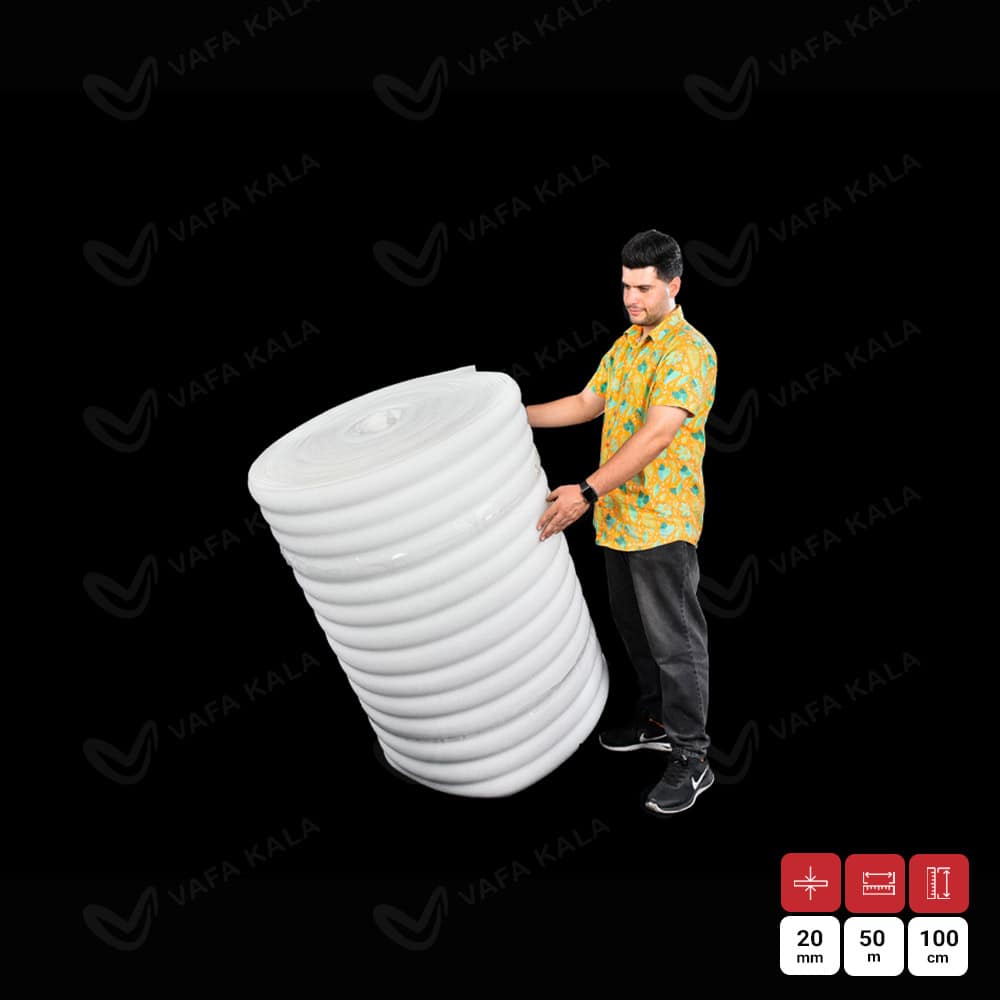 فوم پلی اتیلن رولی ضخامت 20 میلیمتر-طاقه 50 متری