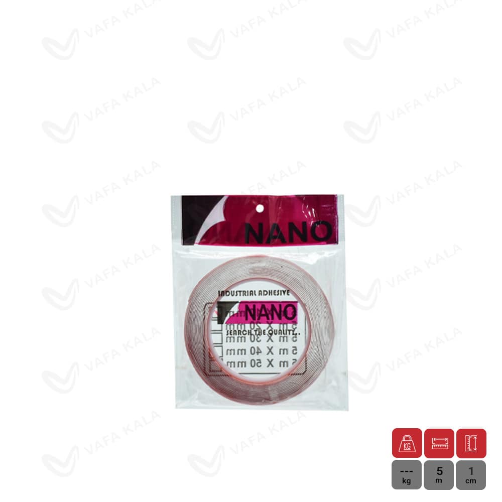 چسب دوطرفه ژله ای نانو شفاف عرض 1 سانت-طول 5 متر