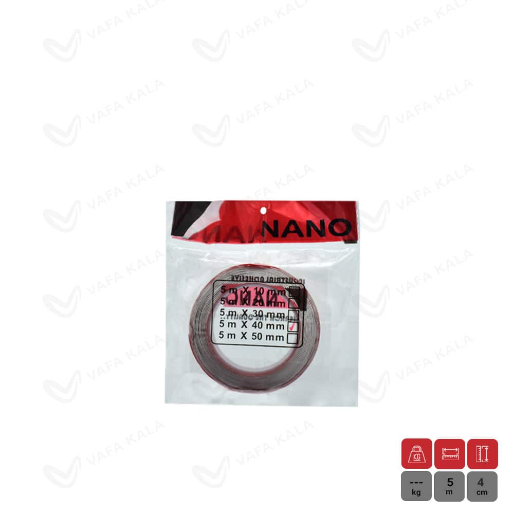 چسب دوطرفه ژله ای نانو شفاف عرض 4 سانت-طول 5 متر