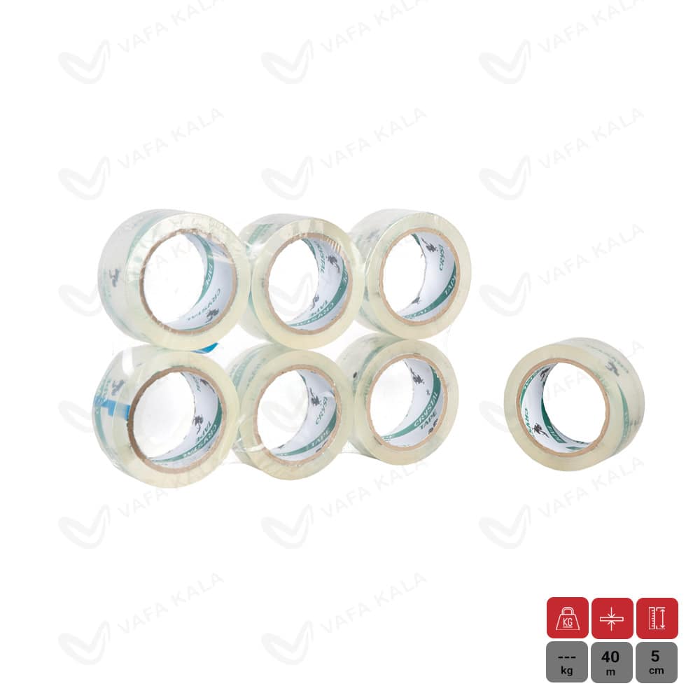 چسب پهن کریستالی 40 میکرون خروس عرض 5 سانتی